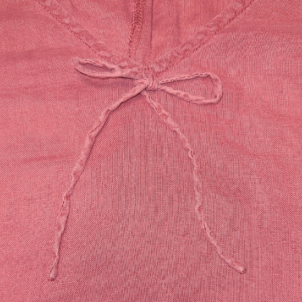 Pink Raspberry Linen V-Neck Tank Top - Picture 8 of 8